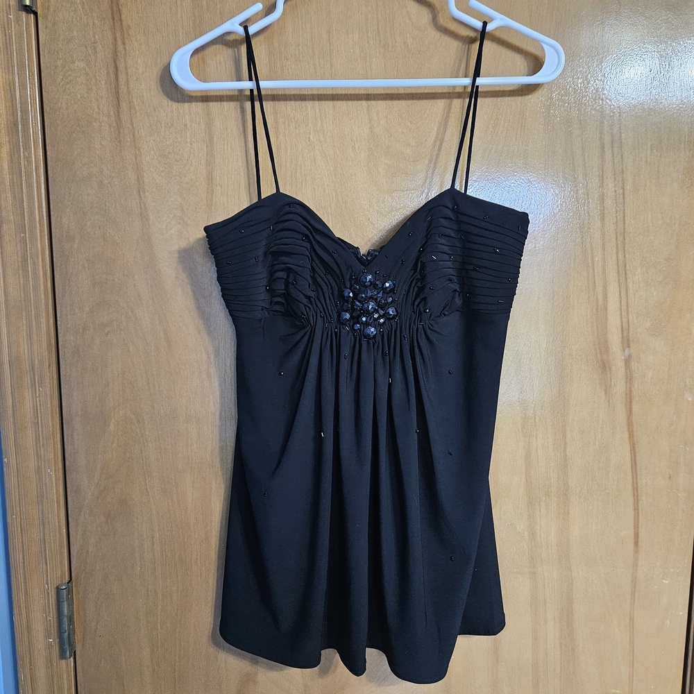 Black Embellished Camisole Top Size 10